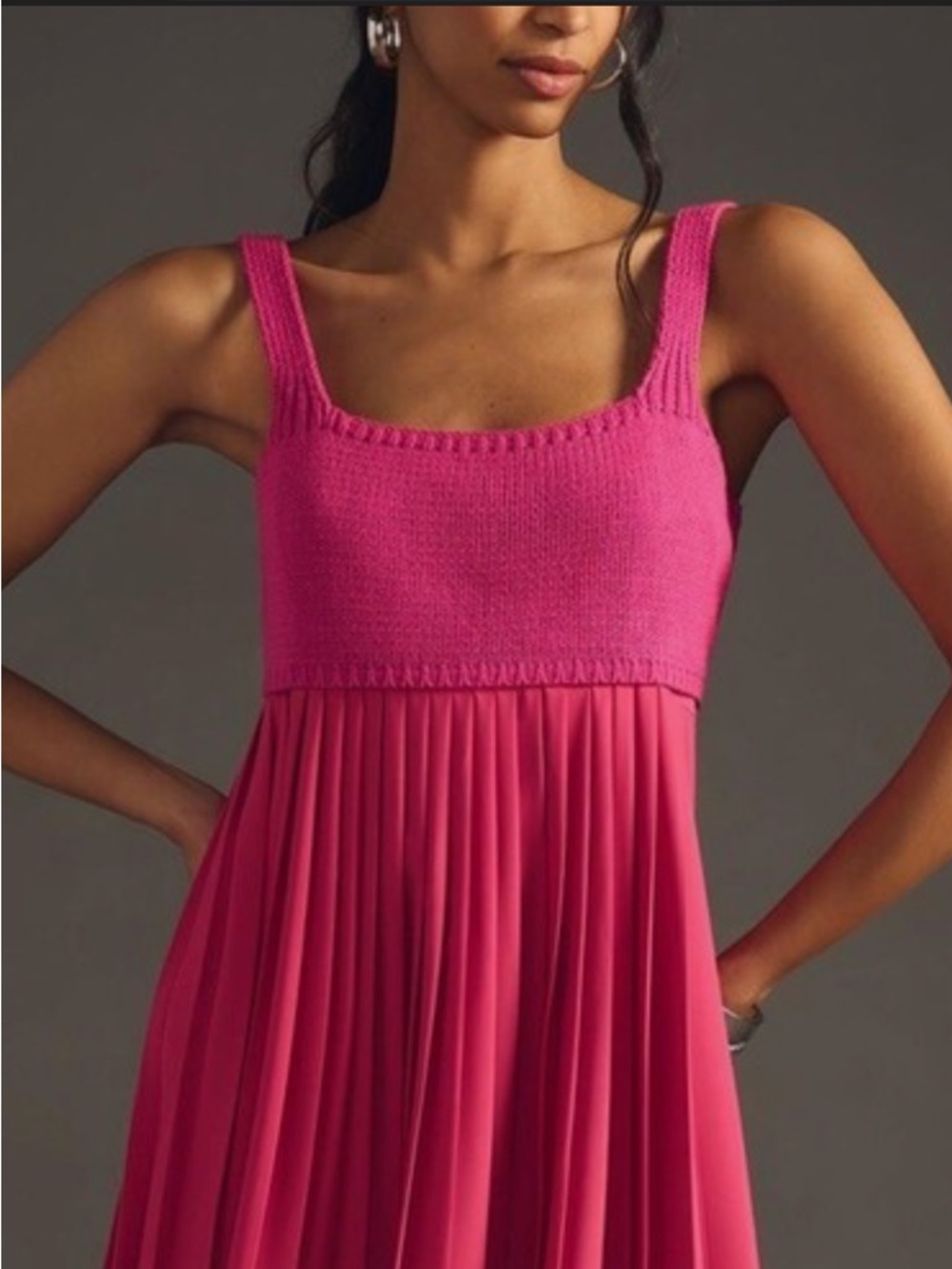 Anthropologie x Mare Mare Magenta Knit Crop Tank Top Medium